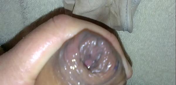  Jerking and precum on my wife panty